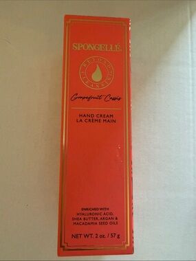 Spongellé Grapefruit Cassis Hand Cream - Coral Orange with Gold Trim